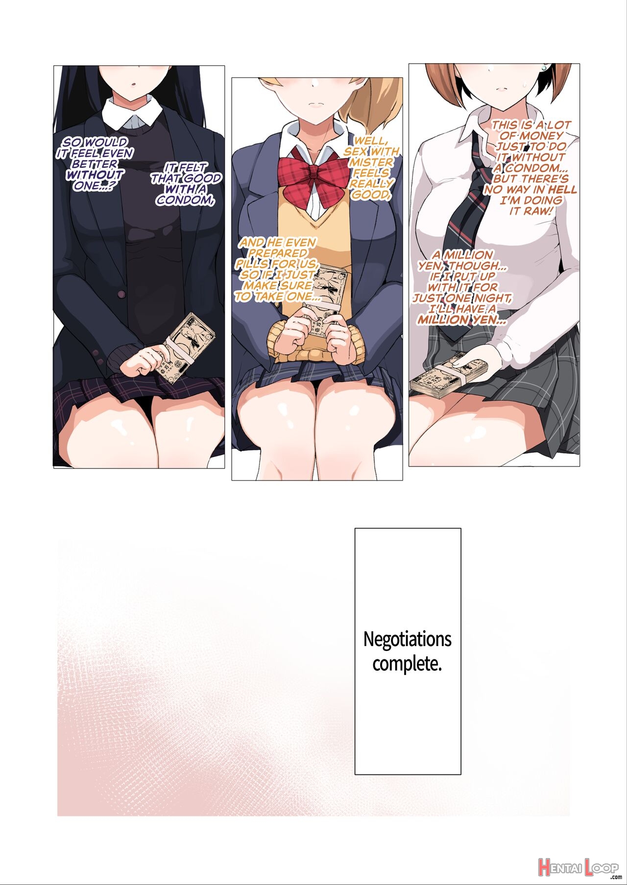 Enkou 4p Harem Musekinin Nakadashi H ~enjoukousai De Seifuku Shoujo 3-nin Ni Nama De Nakadashi Shimakuru~ page 15