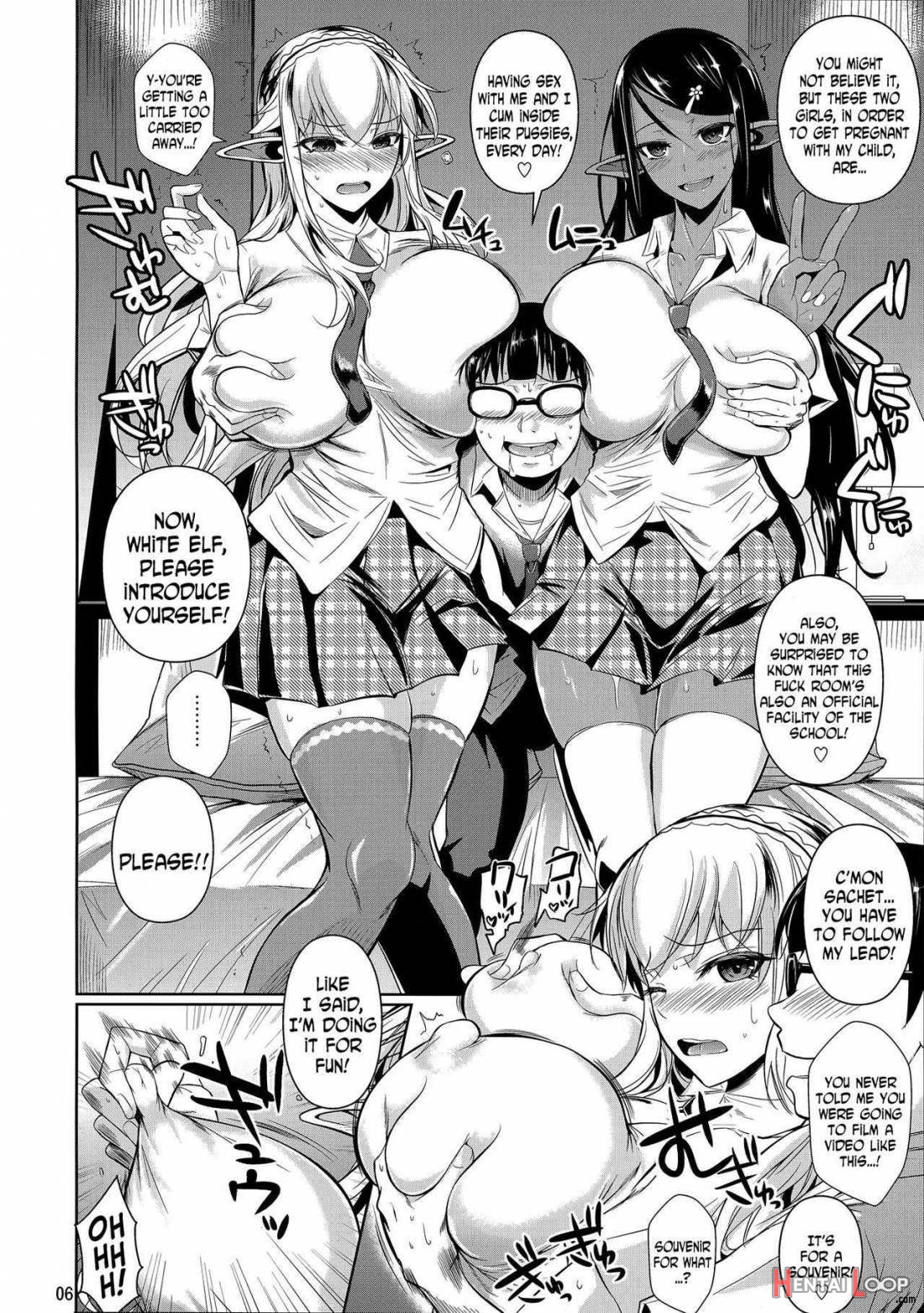 High Elf X High School Shiro X Kuro page 6