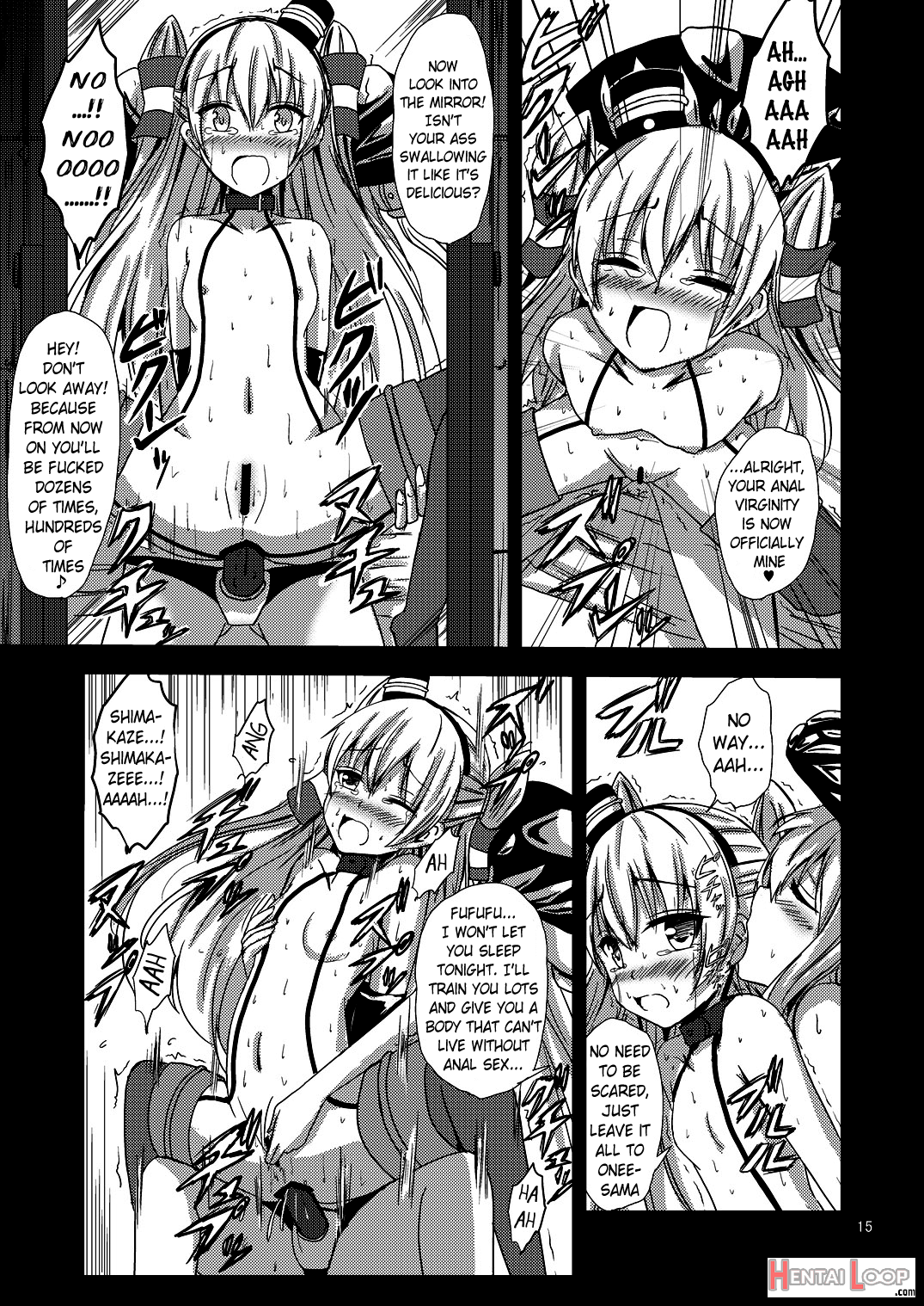 Ndard Carrier Wo-class's Amatsukaze Yuri Slave Training ~threesome Training~ page 16