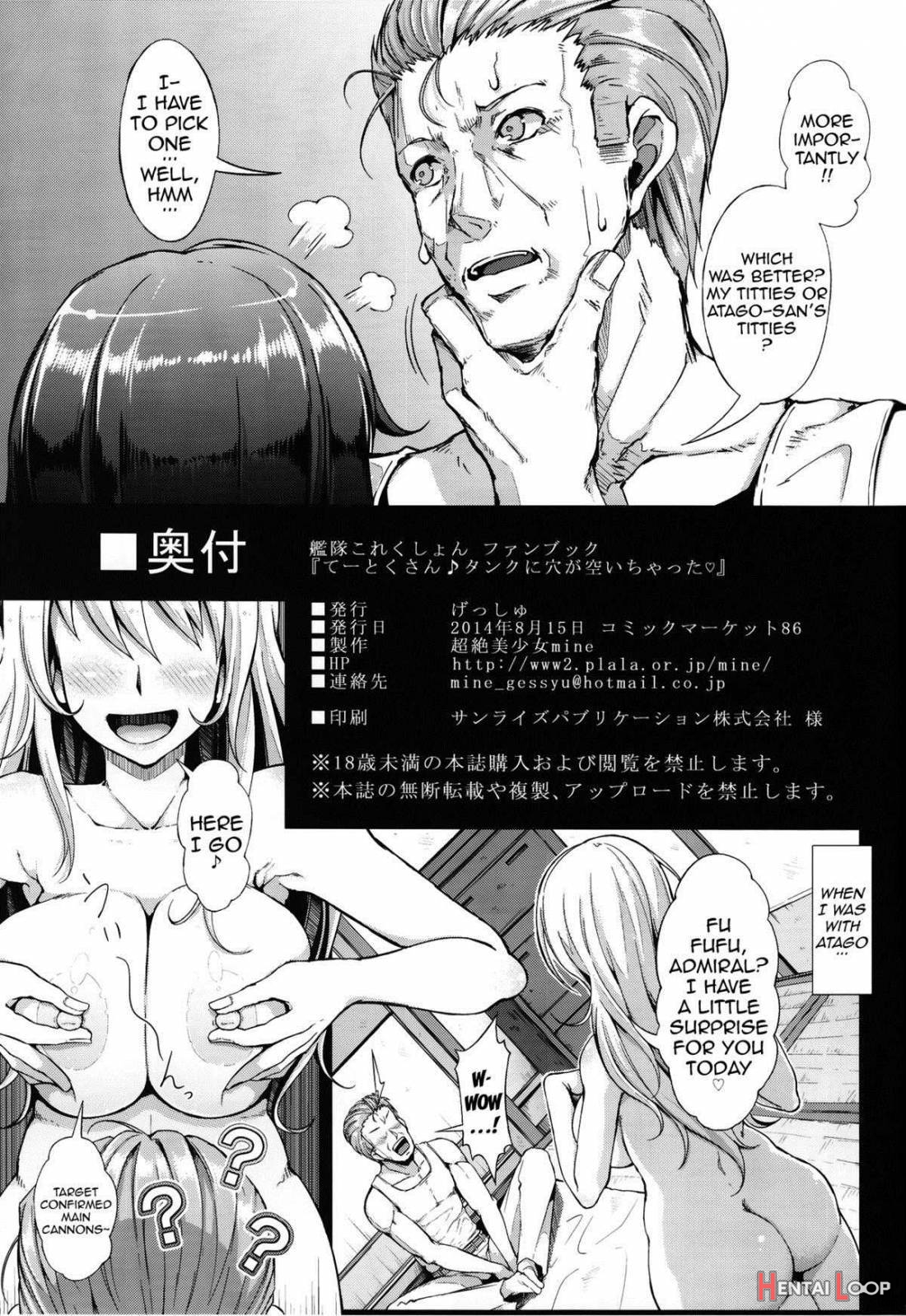 Teitoku-san ♪ Tank Ni Ana Ga Aichatta♡ page 20