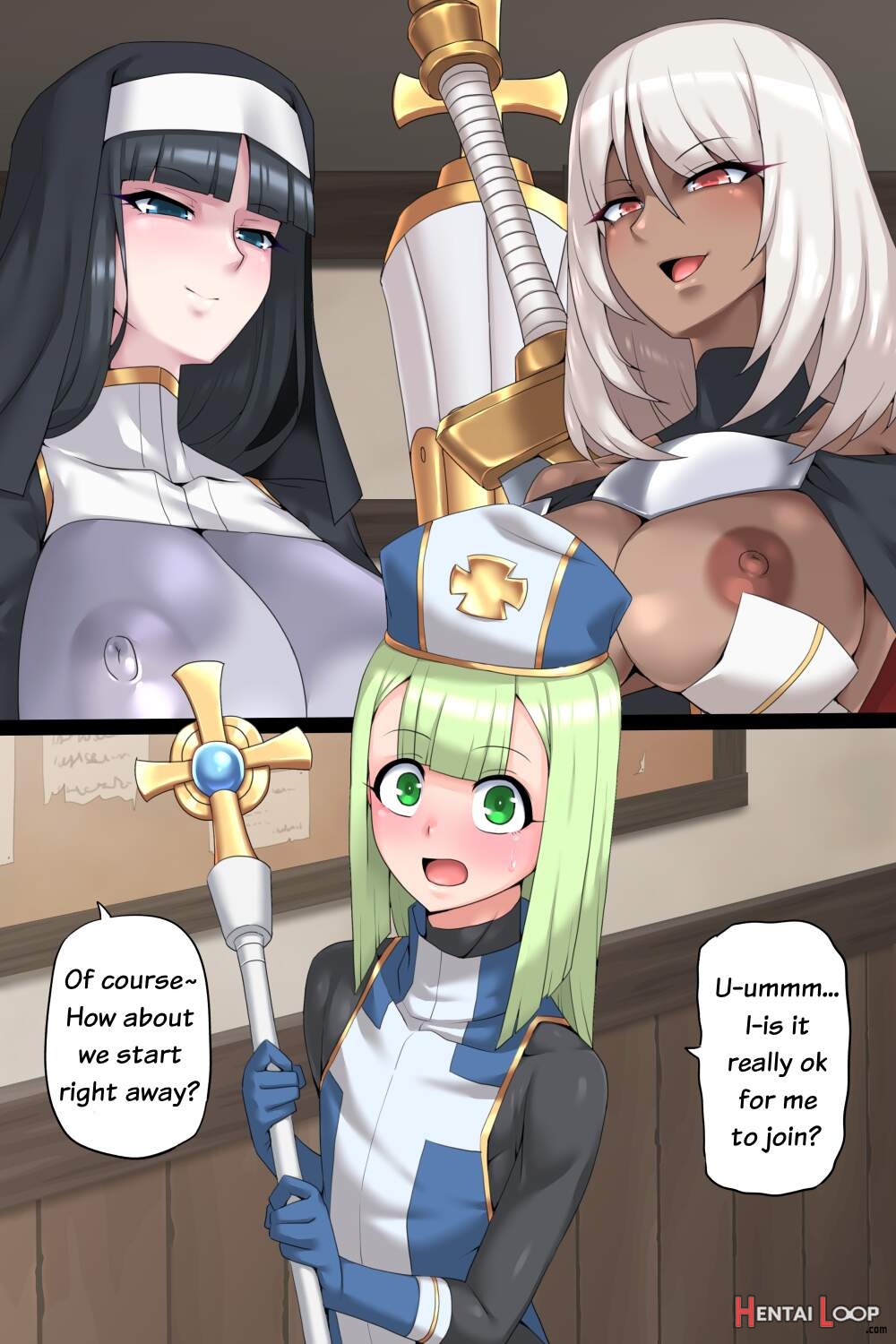 The Femboy Priest And The 2 Heroes page 9
