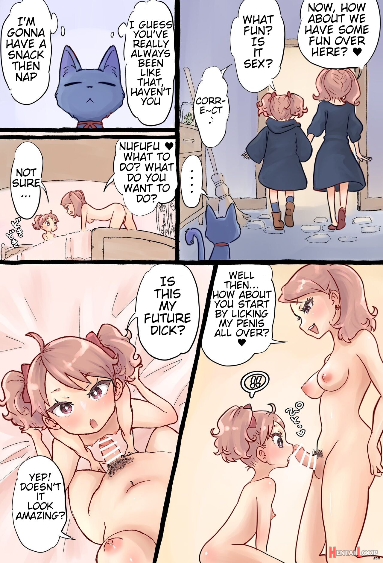 A Story About A Futanari Witch Who Summons Her Past Self With Summoning Magic And Has Sex With Her Smaller Self page 8