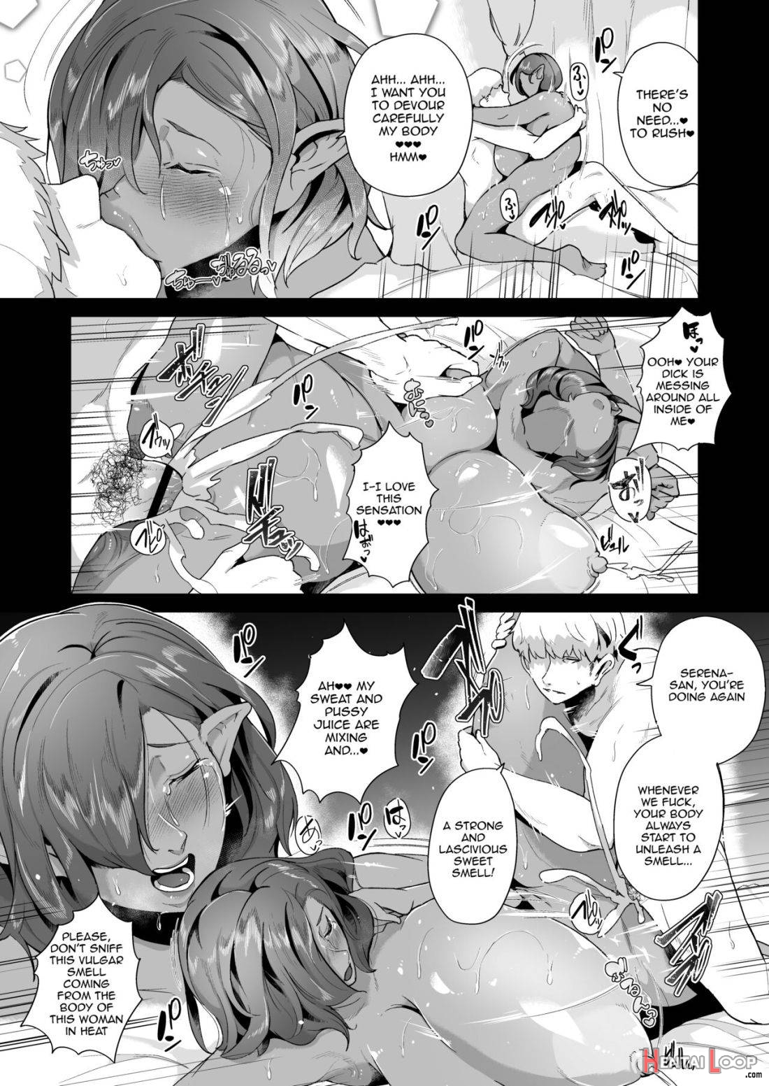 Mucchiri Dekachichi Dark Elf No Obasan To Icha Love Fudeoroshi Seikatsu page 34