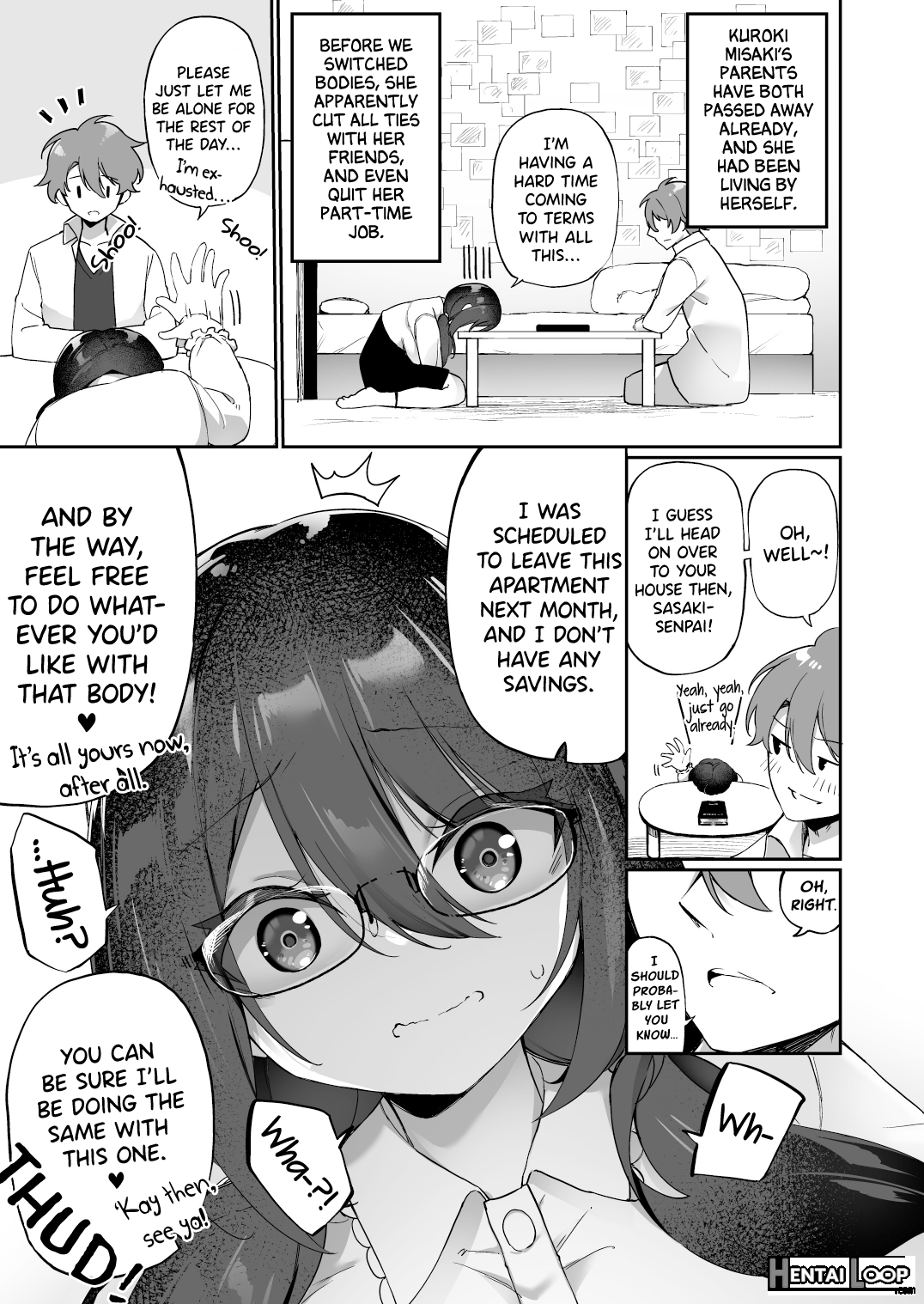 My Voluptuous Yandere Kouhai Who Gets Turned On Just By Hearing My Voice Switched Bodies With Me! page 18