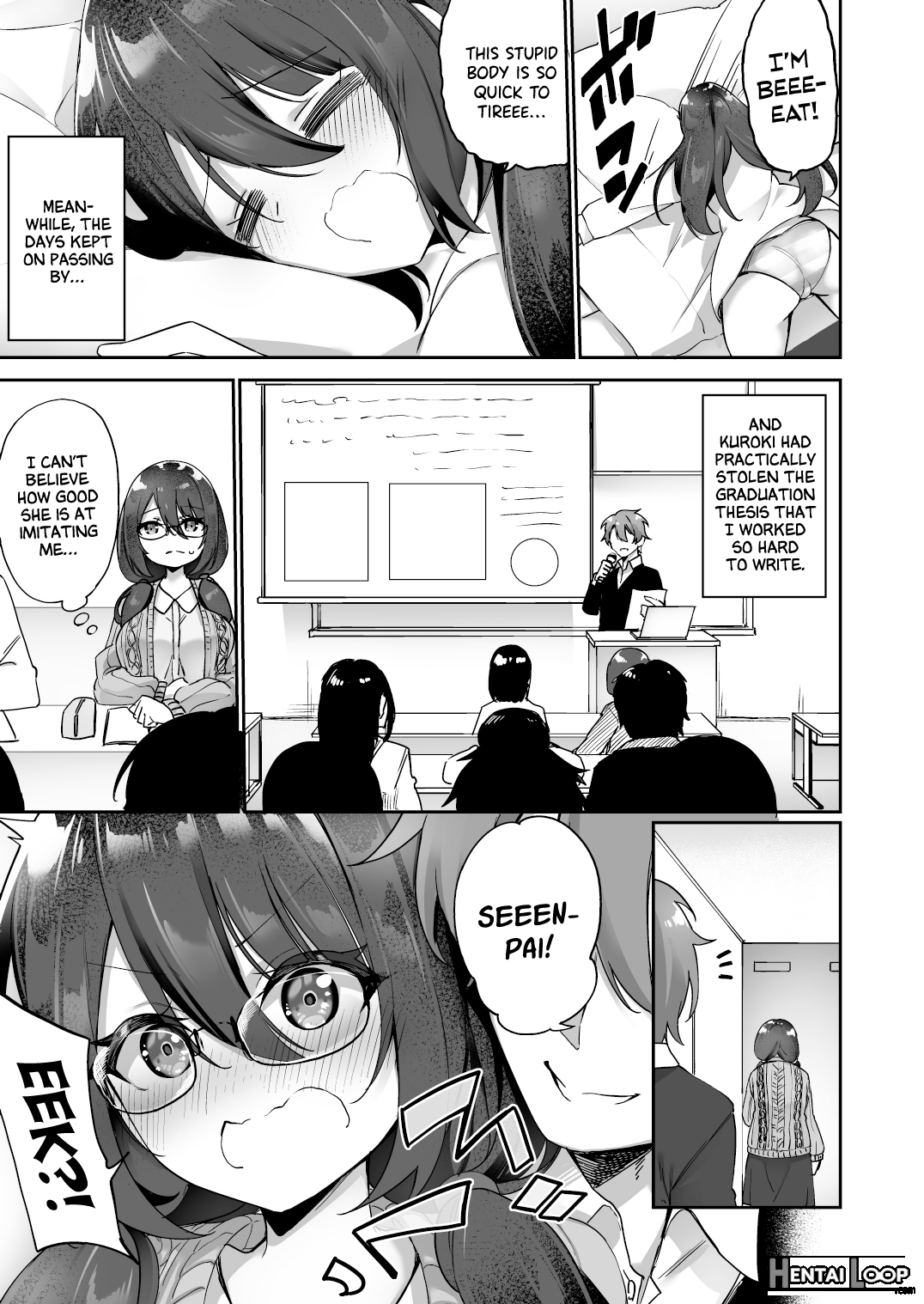 My Voluptuous Yandere Kouhai Who Gets Turned On Just By Hearing My Voice Switched Bodies With Me! page 22