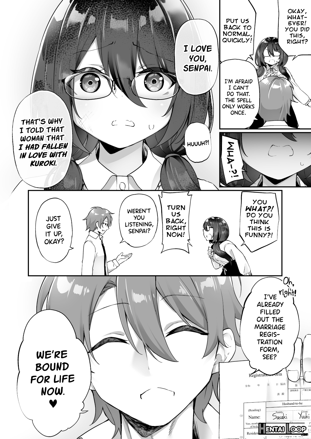 My Voluptuous Yandere Kouhai Who Gets Turned On Just By Hearing My Voice Switched Bodies With Me! page 9