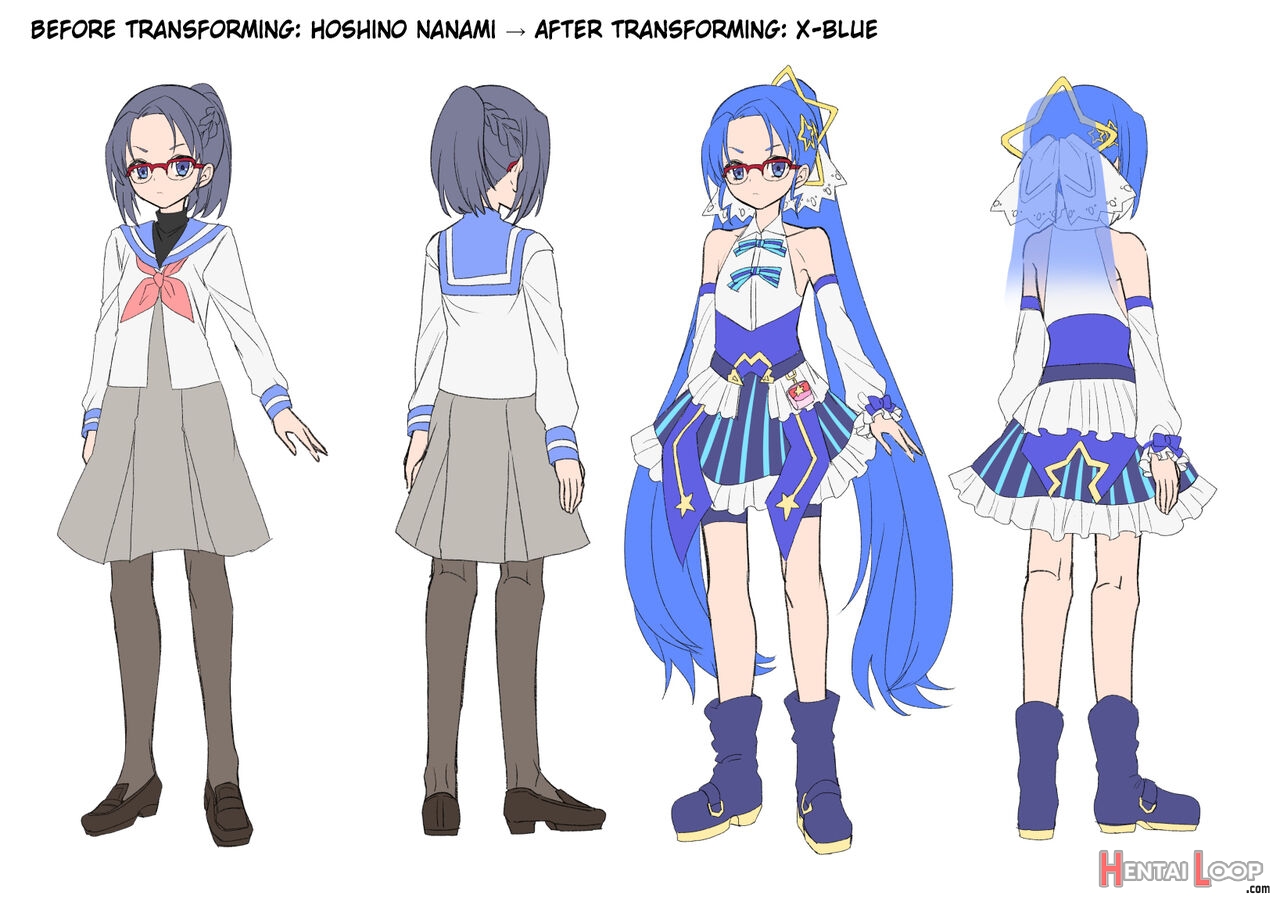 The Smart, Diligent And Flat-chested Blue From The Team Of Morphing Heroines page 64